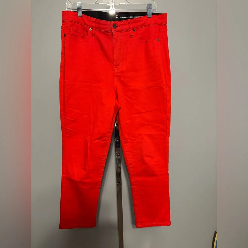 NYC Women’s RED Super Skinny High‎ Rise Capri Jeans 14